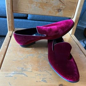 Steve Madden Red Velvet Loafers men’s size 10